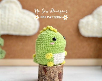 No Sew Dinosaur Crochet Pattern, Mini Dinosaur Crochet Patterns, Crochet Pattern, T-rex Dinosaur Crochet, Dinosaur Amigurumi Pattern