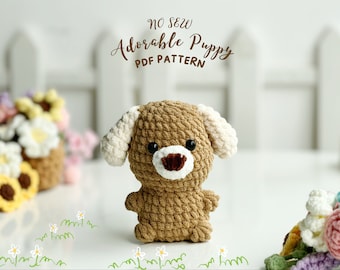 Puppy Dog No Sew Crochet Pattern, No Sew Amigurumi Crochet Patterns, Crochet Pattern, Plushie Pattern