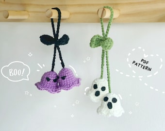 Halloween Ghost Car Hanging, Ghost Crochet Pattern, Halloween Crochet Patterns