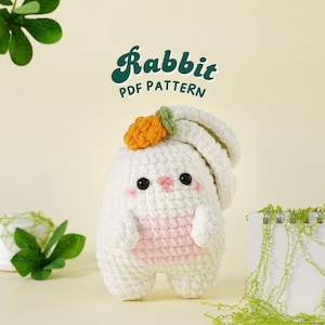Rabbit Crochet Pattern, Low Sew Amigurumi Crochet Patterns, Low Sew Crochet Pattern, Plushie Pattern, PDF Crochet Pattern