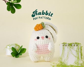 Rabbit Crochet Pattern, Low Sew Amigurumi Crochet Patterns, Low Sew Crochet Pattern, Plushie Pattern, PDF Crochet Pattern