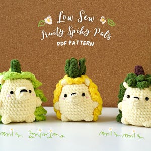 Low Sew Fruity Spiky Pals Crochet Pattern, Amigurumi Hedgehog Crochet Patterns, Hedgehog Plushie Crochet Pattern