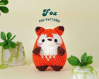 Fox Crochet Pattern, Low Sew Amigurumi Crochet Patterns, Low Sew Crochet Pattern, Plushie Pattern, PDF Crochet Pattern