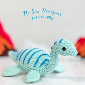 Plesiosaurus No Sew Crochet Pattern, Dinosaur No Sew Pattern, No Sew Amigurumi Crochet Patterns, Amigurumi Crochet Patterns