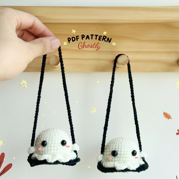 Ghost Sit On Swing Crochet Pattern, Ghost Crochet Pattern, Halloween Crochet Patterns