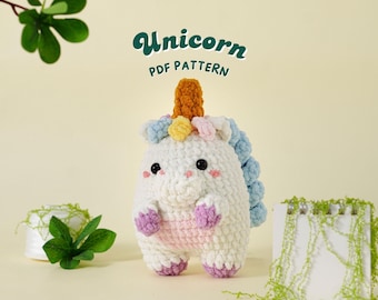 Unicorn Crochet Pattern, Low Sew Amigurumi Crochet Patterns, Low Sew Crochet Pattern, Plushie Pattern, PDF Crochet Pattern