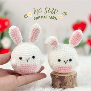 Bunny Crochet Pattern, No Sew Amigurumi Crochet Pattern, No Sew Crochet Pattern, Rabbit Crochet Pattern