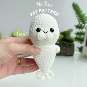 Seal No Sew Crochet Pattern, No Sew Amigurumi Crochet Patterns, Crochet Pattern, Plushie Pattern