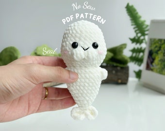 Patrón de crochet sin costura para foca, patrones de crochet para amigurumi sin costura, patrón de crochet, patrón de peluche