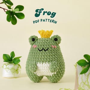 Frog Crochet Pattern, Low Sew Amigurumi Crochet Patterns, Low Sew Crochet Pattern, Plushie Pattern, PDF Crochet Pattern
