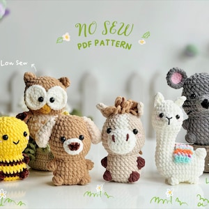 Farm Animal Crochet Patterns Bundle, No Sew Amigurumi Crochet Pattern, Amigurumi Crochet Patterns, Low Sew Crochet Pattern