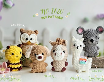 Farm Animal Crochet Patterns Bundle, No Sew Amigurumi Crochet Pattern, Amigurumi Crochet Patterns, Low Sew Crochet Pattern