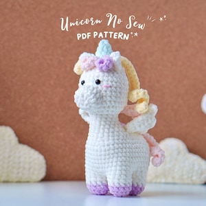 Wzór na szydełkowanie jednorożca, wzory na szydełkowanie Amigurumi bez szycia, wzór na szydełkowanie bez szycia, wzór na pluszowe zwierzątko