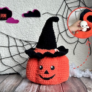 Pumpkin Halloween Bucket Crochet Pattern, Halloween Crochet Pattern, Halloween Amigurumi Crochet Patterns