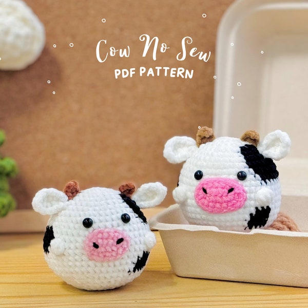 Milk Cow No Sew Crochet, Amigurumi Crochet Pattern, Cow Crochet Pattern, Amigurumi Crochet Pattern, Cow Amigurumi Crochet