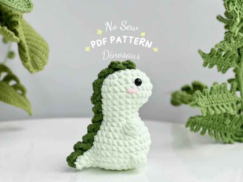 Tyrannosaurus Dinosaur No Sew Crochet Pattern Dinosaur Jurassic World No Sew Pattern, No Sew Amigurumi Crochet Patterns image 1