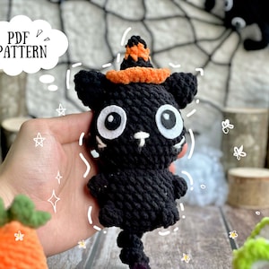 Modèle au crochet d'Halloween chat noir, Modèle au crochet d'Halloween, Modèles d'Halloween au crochet Amigurumi
