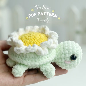 Daisy Turtle No Sew Crochet Pattern, No Sew Amigurumi Crochet Patterns, Crochet Pattern, Plushie Pattern