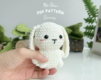 Bunny No Sew Crochet Pattern, No Sew Amigurumi Crochet Patterns, Crochet Pattern, Plushie Pattern