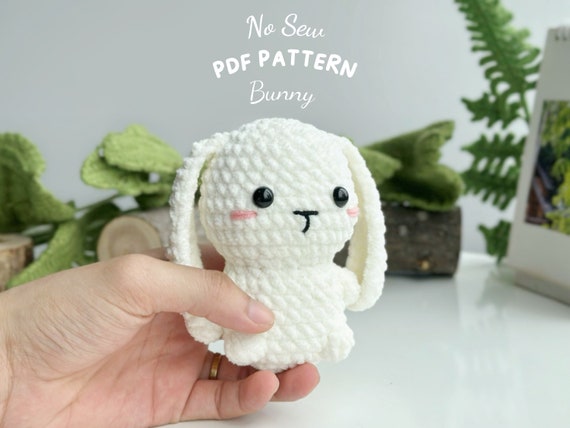 Bunny No Sew Crochet Pattern, No Sew Amigurumi Crochet Patterns, Crochet Pattern, Plushie Pattern