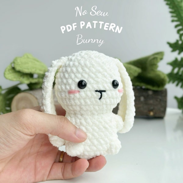 Bunny No Sew Crochet Pattern, No Sew Amigurumi Crochet Patterns, Crochet Pattern, Plushie Pattern