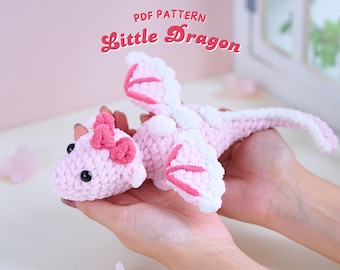 Little Dragon Crochet Pattern, Amigurumi Crochet Pattern, Dragon Crochet Pattern, Adorable Dragon Crochet Pattern, No Sew Crochet Pattern