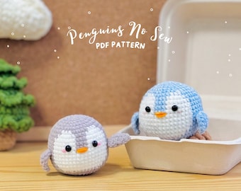 Penguins No Sew Crochet Pattern, Penguins Crochet Pattern, Amigurumi Crochet Pattern, Penguins Amigurumi Crochet Pattern