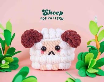 Schaf Häkelanleitung, Amigurumi Häkelanleitung, Tiefnähen Häkelanleitung, Plushie Anleitung, PDF Häkelanleitung, Anfänger Häkelanleitung