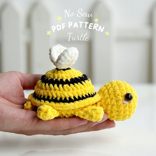 Bumble Turtle Geen naai haakpatroon, geen naai Amigurumi haakpatronen, haakpatroon, knuffelpatroon