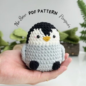 Penguin No Sew Crochet Pattern, No Sew Amigurumi Crochet Patterns, Crochet Pattern, Plushie Pattern