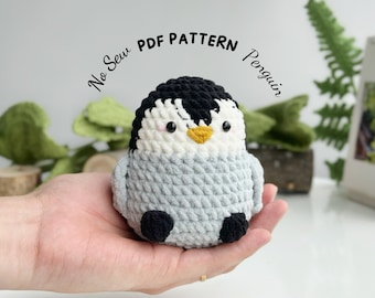 Patrón de pingüino a crochet sin costuras, patrones de amigurumi a crochet sin costuras, patrón de crochet, patrón de peluche