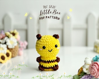Bee No Sew Crochet Pattern, No Sew Amigurumi Crochet Patterns, Crochet Pattern, Plushie Pattern