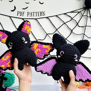 Mixed Color Bat Crochet Pattern, Mixed Color Bat Halloween Crochet Pattern, Mixed Color Bat Halloween Amigurumi Crochet Pattern