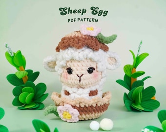 Easter Sheep Egg Crochet Pattern, Easter Egg Animal Crochet Pattern, Easter Holiday Home Decor, Handmade Animal Pattern, PDF Pattern