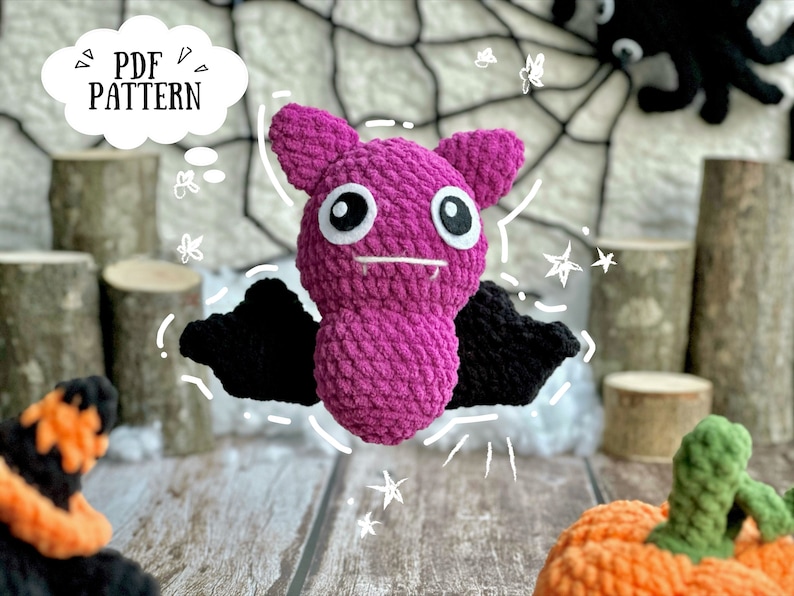 Mini Bat Amigurumi crochet pattern listing photo by KeinMaker