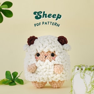 Sheep Crochet Pattern, Low Sew Amigurumi Crochet Patterns, Low Sew Crochet Pattern, Plushie Pattern, PDF Crochet Pattern