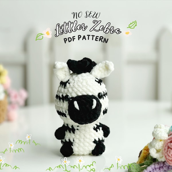 Zebra No Sew Crochet Pattern, No Sew Amigurumi Crochet Patterns, Crochet Pattern, Plushie Pattern