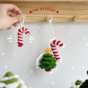 Christmas Car Hanging Crochet Pattern, Amigurumi Crochet Patterns, Car hanging x-mas pine Crochet Pattern