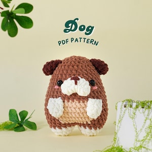 Dog Crochet Pattern, Low Sew Amigurumi Crochet Patterns, Low Sew Crochet Pattern, Plushie Pattern, PDF Crochet Pattern
