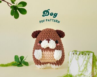 Dog Crochet Pattern, Low Sew Amigurumi Crochet Patterns, Low Sew Crochet Pattern, Plushie Pattern, PDF Crochet Pattern