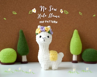 Modèle au crochet de lama à couture basse, Halo Lama, motifs au crochet amigurumi, modèle au crochet, modèle de peluche