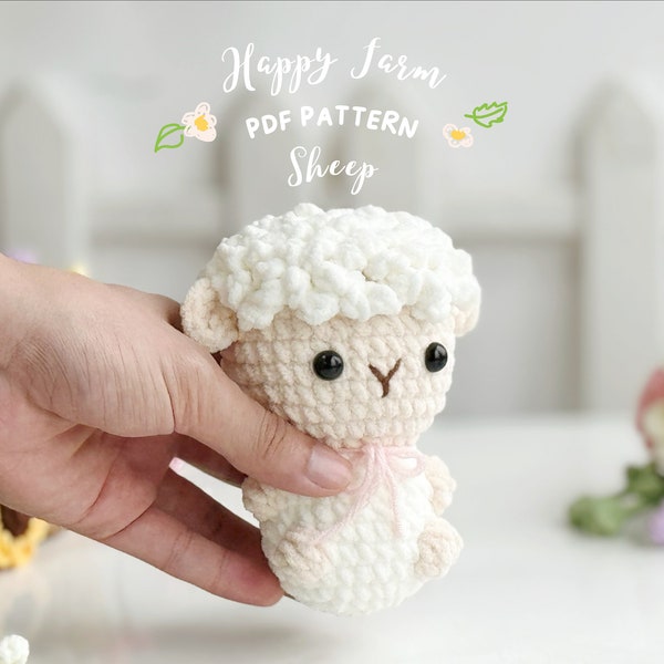 Sheep No Sew Crochet Pattern, No Sew Amigurumi Crochet Patterns, Crochet Pattern, Plushie Pattern