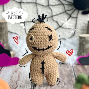 Voodoo dolls Crochet Pattern, Halloween Amigurumi Toy Pattern, Stuffed Dolls, Halloween Crochet, Amigurumi Crochet Pattern