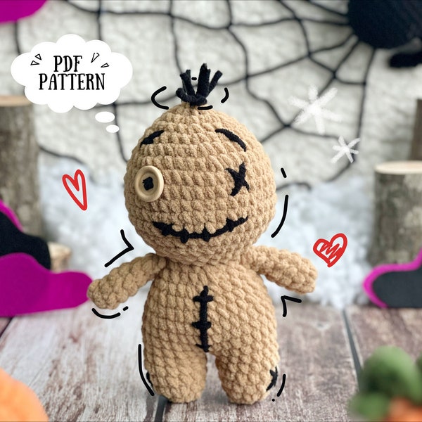 Voodoo dolls Crochet Pattern, Halloween Amigurumi Toy Pattern, Stuffed Dolls, Halloween Crochet, Amigurumi Crochet Pattern