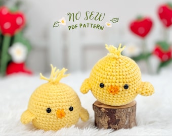 Chick Crochet Pattern, No Sew Amigurumi Crochet Pattern, No Sew Crochet Pattern, Chicken Crochet Pattern