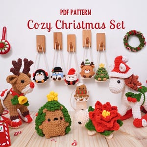 Christmas Amigurumi Bundle, Christmas Crochet Patterns, Car Hanging Christmas Pattern, Christmas Holiday Crochet Patterns