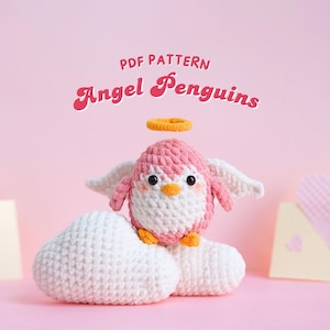 Valentine Angel Penguins Crochet Pattern, Valentine Crochet Patterns, Holiday Crochet Pattern, Valentine Pattern Tutorials