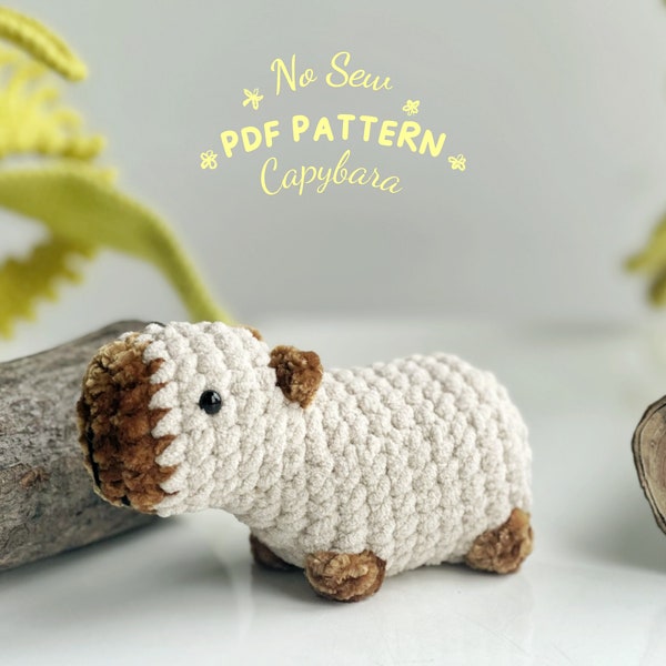 Capybara No Sew Crochet Pattern, No Sew Amigurumi Crochet Patterns, Crochet Pattern, Plushie Pattern