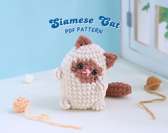 Pippin Siamese Cat Crochet Pattern, Stuffed Animal Crochet Pattern, Amigurumi Crochet Pattern, Cat Crochet Pattern