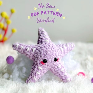 Starfish No Sew Crochet Pattern, No Sew Amigurumi Crochet Patterns, Crochet Pattern, Ocean Animal Crochet Pattern